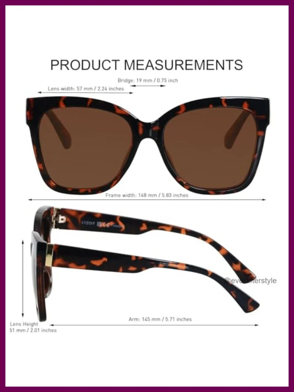 Oversized Cat Eye Polarized Sunglasses Women UV400 Protection